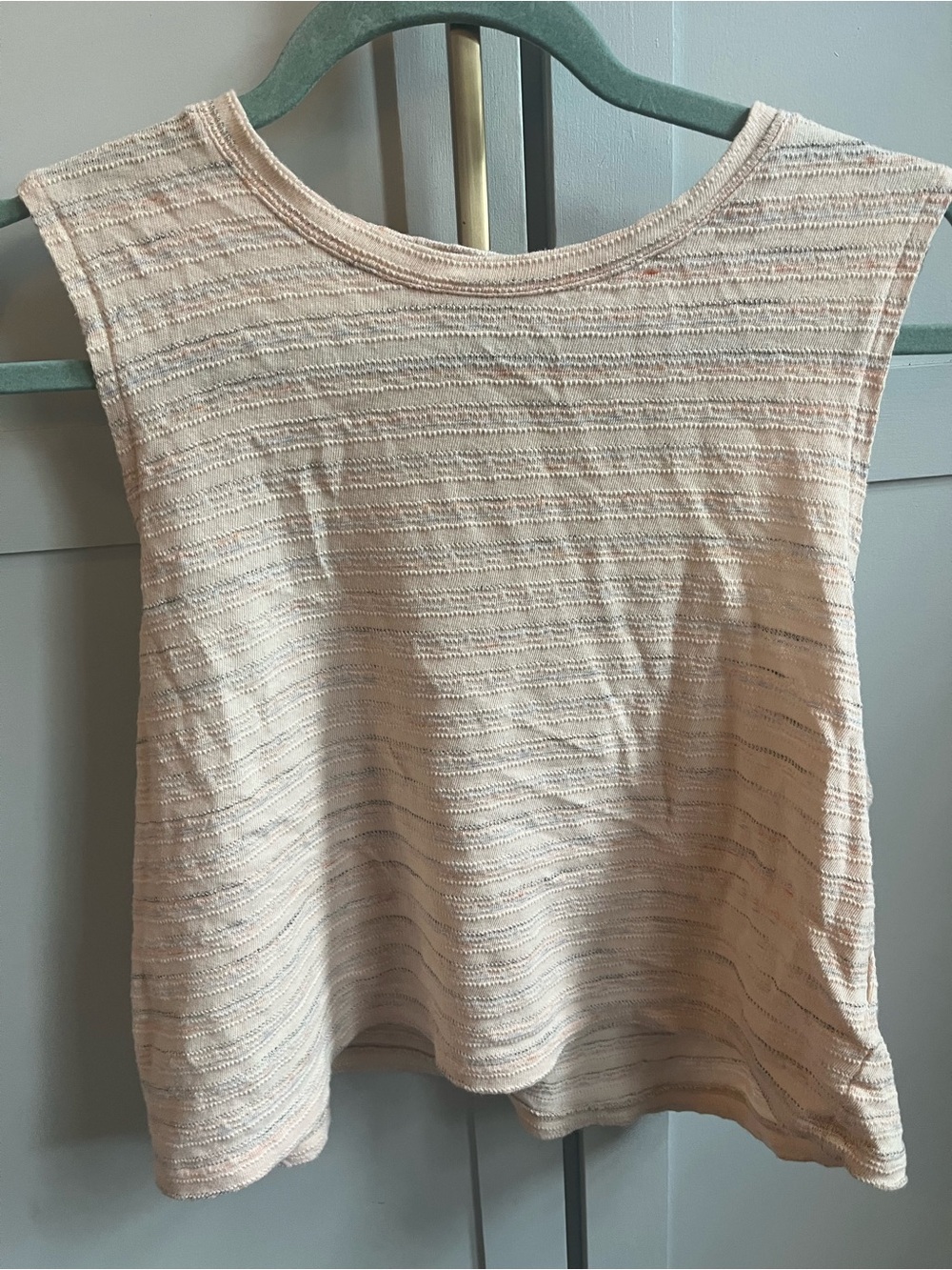 Madewell Peach Striped Knit Tank